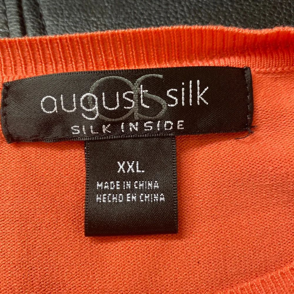 Women's August Silk Cardigan Orange Size XXL - Picture 6 of 6
